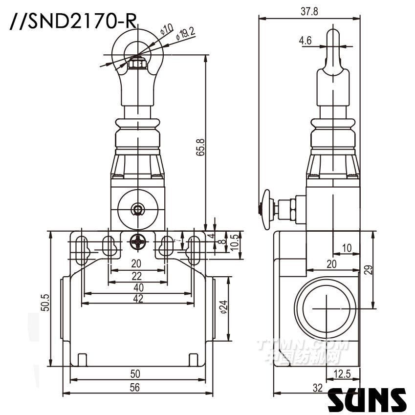 SUNS美國三實單向動作式拉繩開關SND2170-R安全拉繩開關 塑料拉繩開關